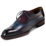 Paul Parkman Goodyear Welted Wingtip Oxfords Bordeaux & Blue
