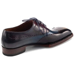 Paul Parkman Goodyear Welted Wingtip Oxfords Bordeaux & Blue