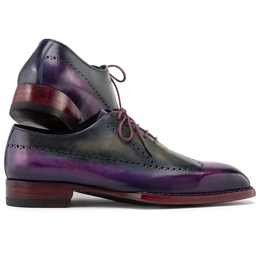 Paul Parkman Goodyear Welted Wingtip Oxfords Purple & Grey