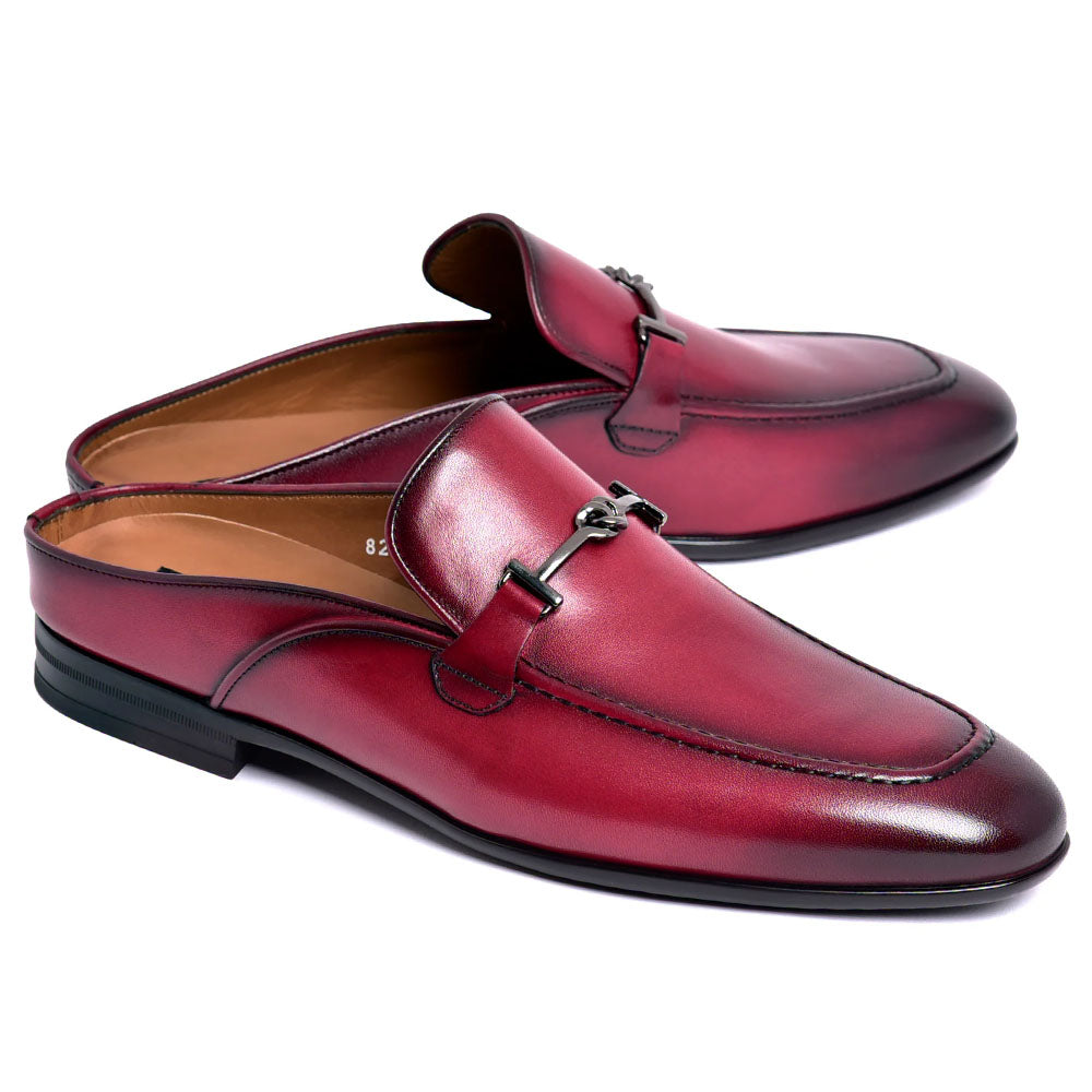 Corrente C165-8248 Leather Bit Mule Burgundy