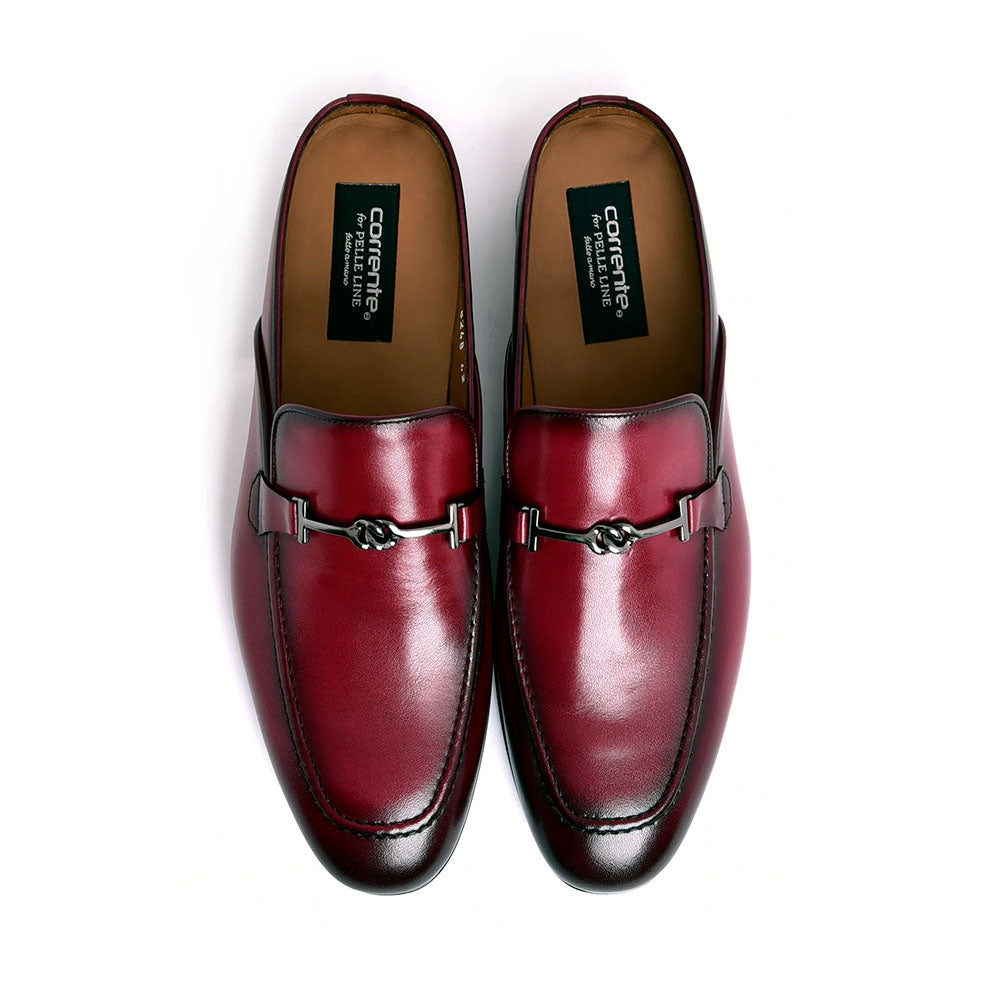 Corrente C165-8248 Leather Bit Mule Burgundy