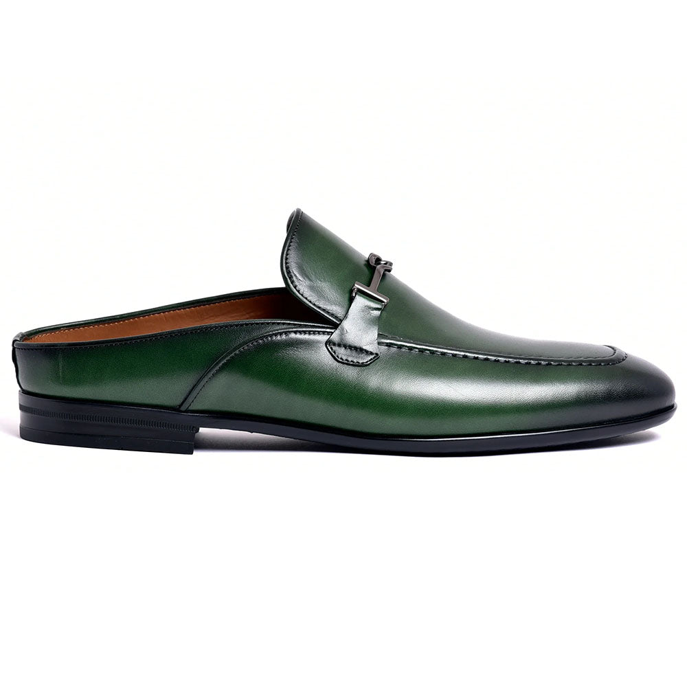 Corrente C166-8248 Leather Bit Mule Green