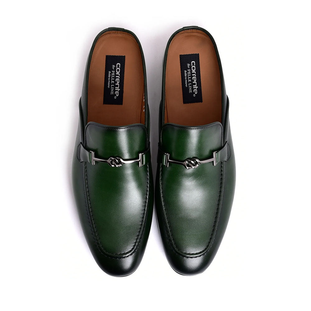 Corrente C166-8248 Leather Bit Mule Green