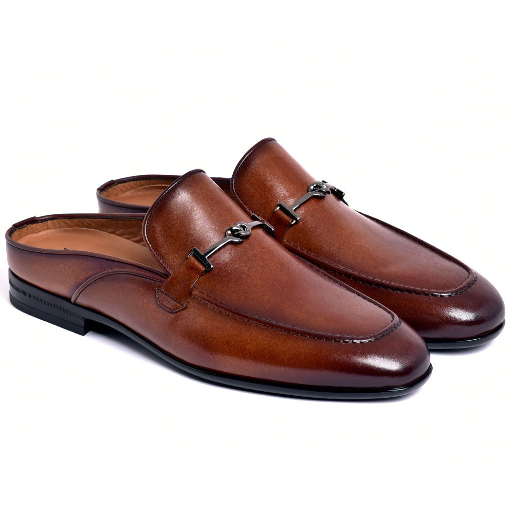 Corrente C164-8248 Leather Bit Mule Tan