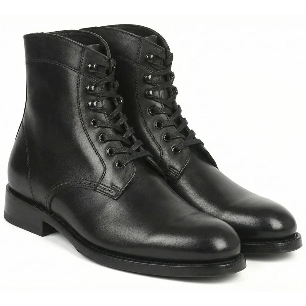 Paul Parkman Men's Leather Biker Boots Black
