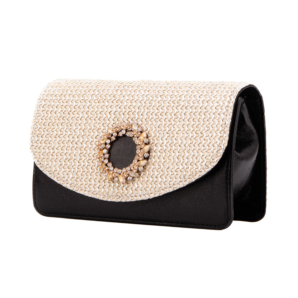 Vinci Leather The Valencia Tweed & Leather Handbag Cream