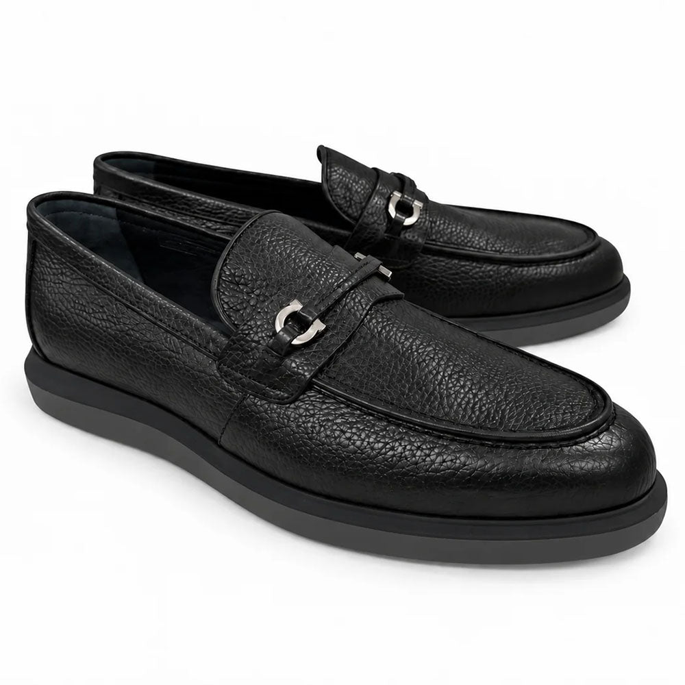 Corrente CU00039-8329 Deerskin Bit Loafer Black