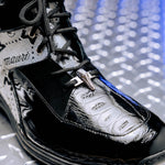 Mauri 8402 Diamond Patent/ Baby Croc/ Suede/ Mauri Fabric Sneakers Black/ Grey