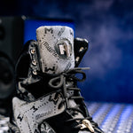Mauri 8402 Diamond Patent/ Baby Croc/ Suede/ Mauri Fabric Sneakers Black/ Grey