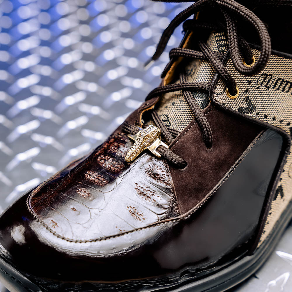 Mauri 8402 Diamond Patent/ Baby Croc/ Suede/ Mauri Fabric Sneakers
