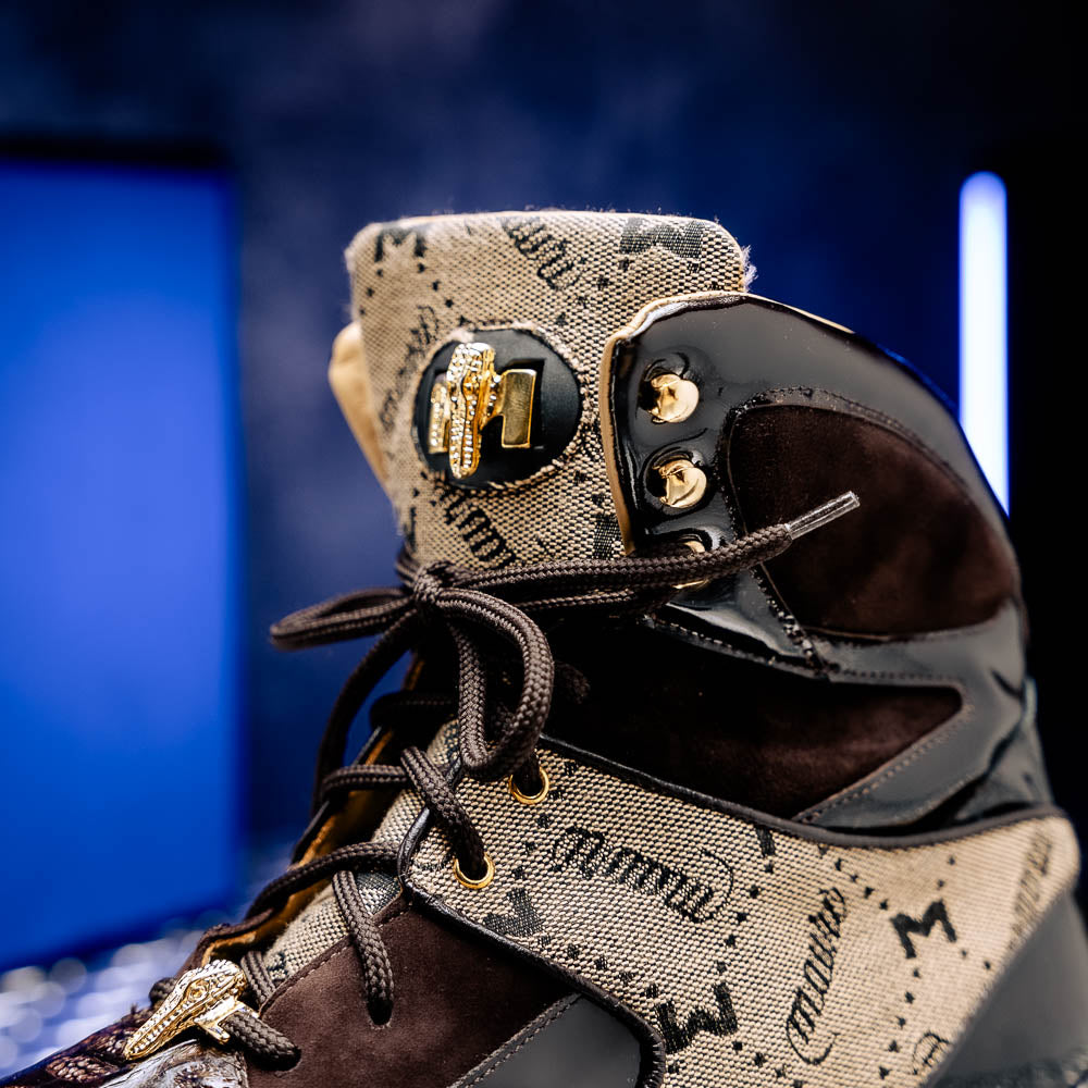 Mauri 8402 Diamond Patent/ Baby Croc/ Suede/ Mauri Fabric Sneakers