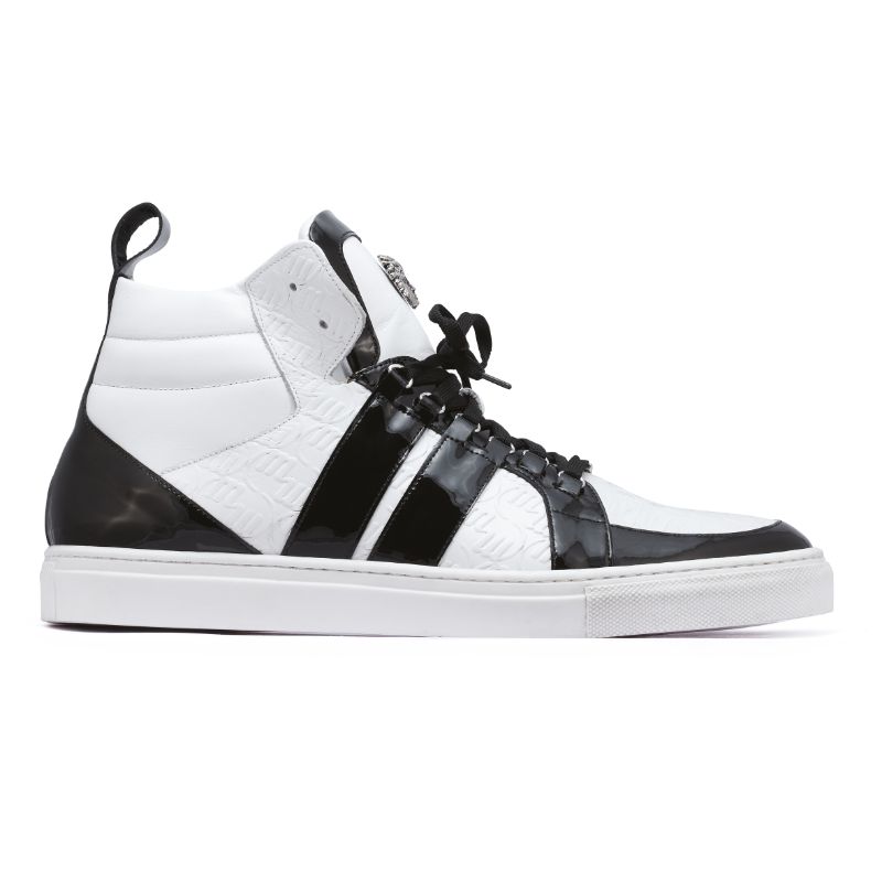 Mauri 8410 Blackjack Crocodile / Patent / Nappa Sneakers Black/White