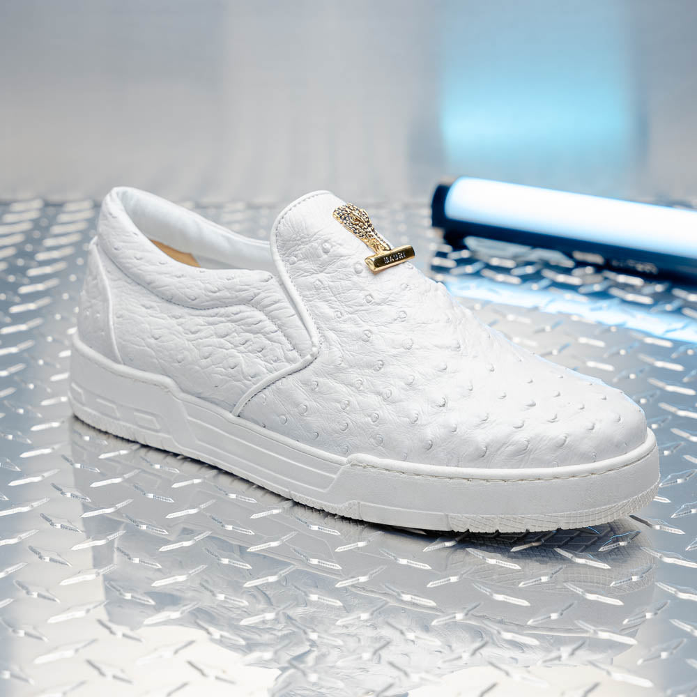 Mauri 8419/1 Posh Ostrich Sneaker White (Special Order)