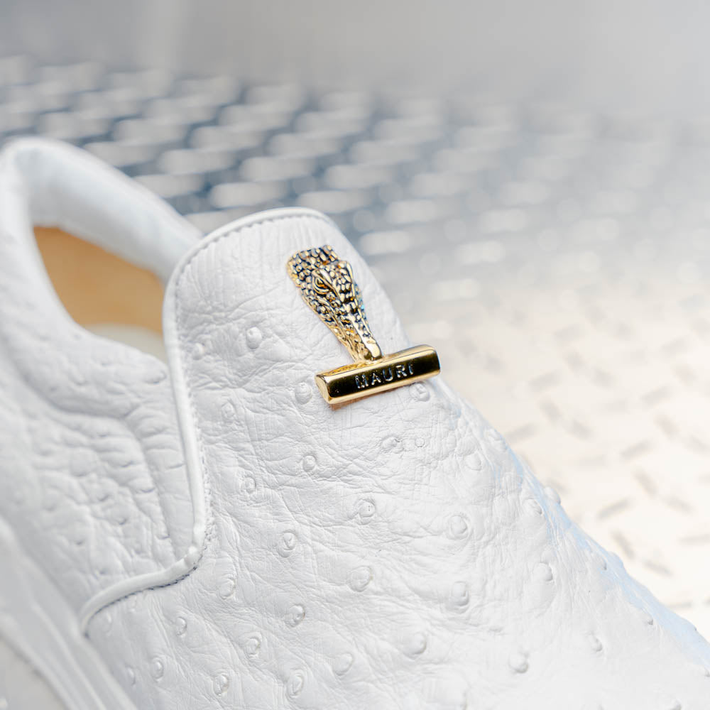 Mauri 8419/1 Posh Ostrich Sneaker White (Special Order)
