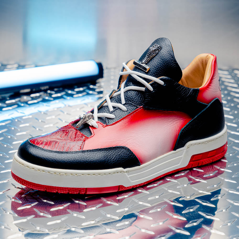 Mauri 8423 Ghost Baby Croc & Nappa Sneaker White / Dirty Red