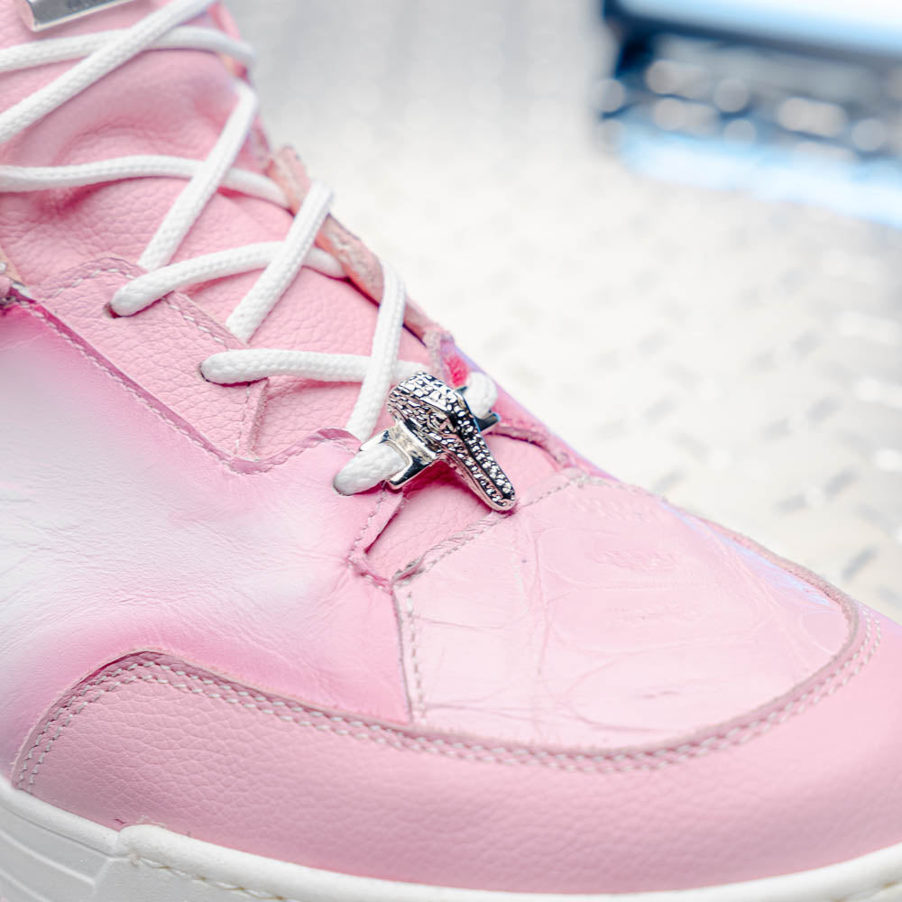 Mauri 8423 Ghost Baby Croc & Nappa Sneaker White / Dirty Pink