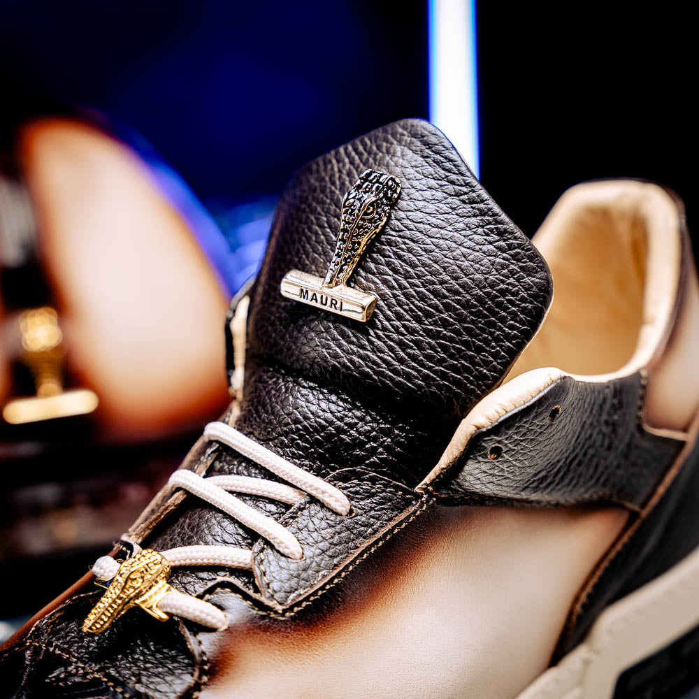 Mauri 8423 Baby Crocodile & Nappa Sneakers Sport Rust / Dune Dirty Gold