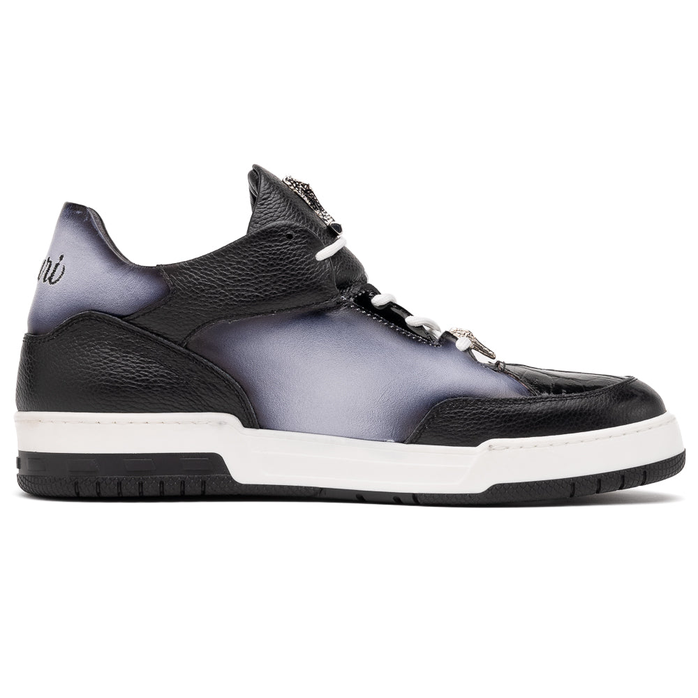 Mauri 8423 Baby Crocodile & Nappa Sneakers Black / White