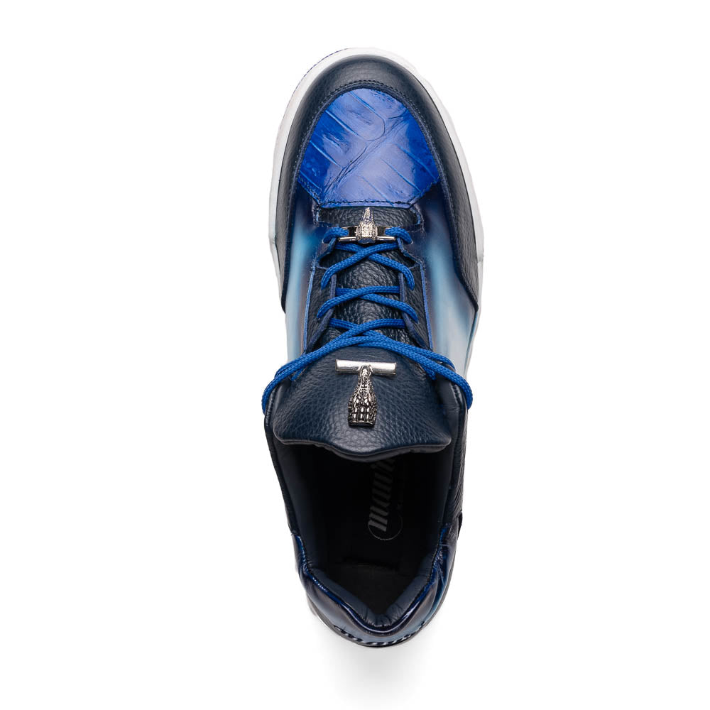 Mauri 8423 Ghost Baby Croc & Nappa Sneaker White / Dirty Royal Blue