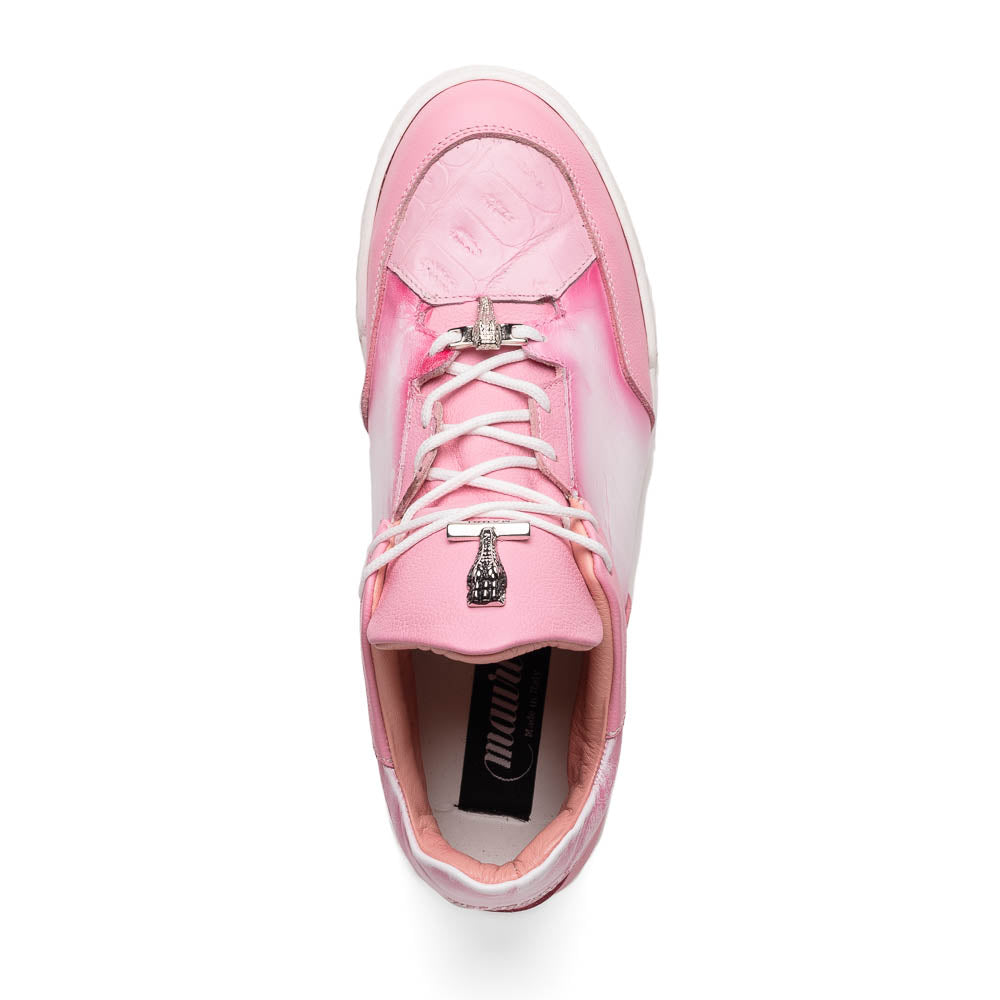 Mauri 8423 Ghost Baby Croc & Nappa Sneaker White / Dirty Pink