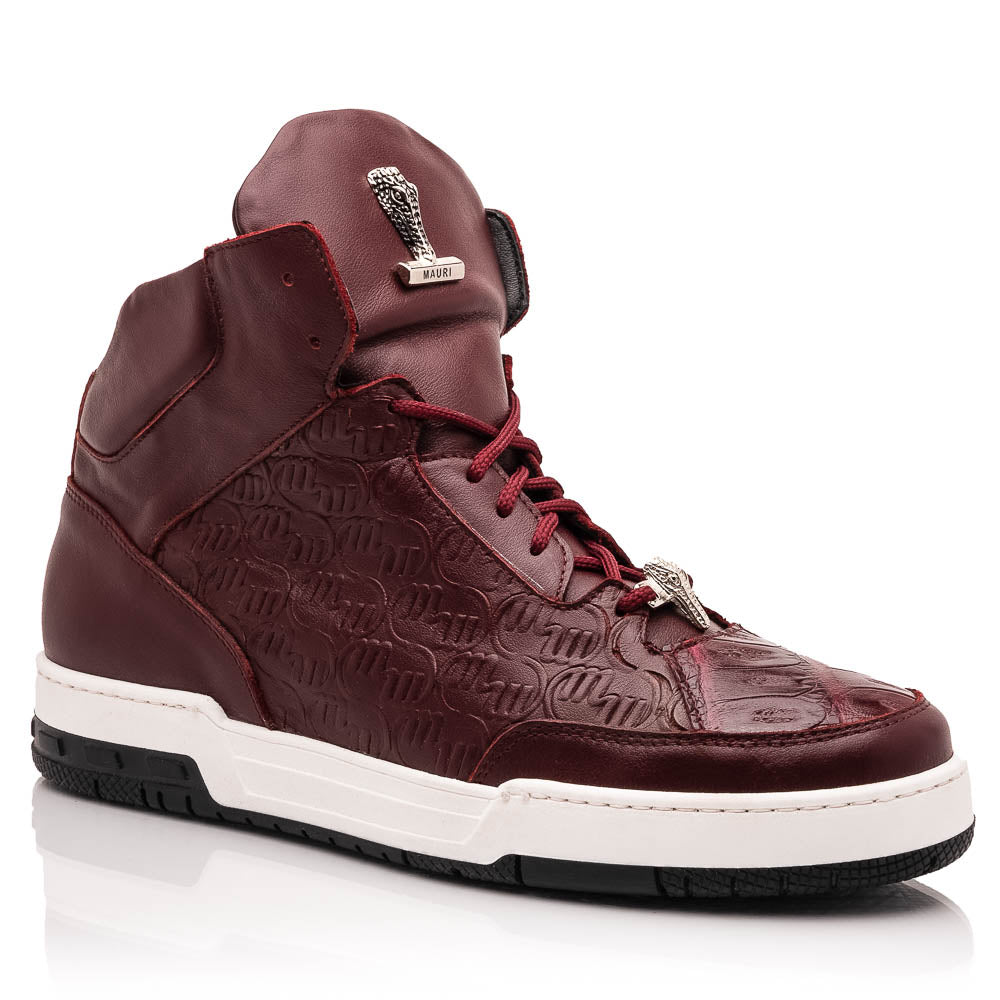 Mauri 8429 Baby Croc / Nappa Sneakers Ruby Red | MensDesignerShoe.com