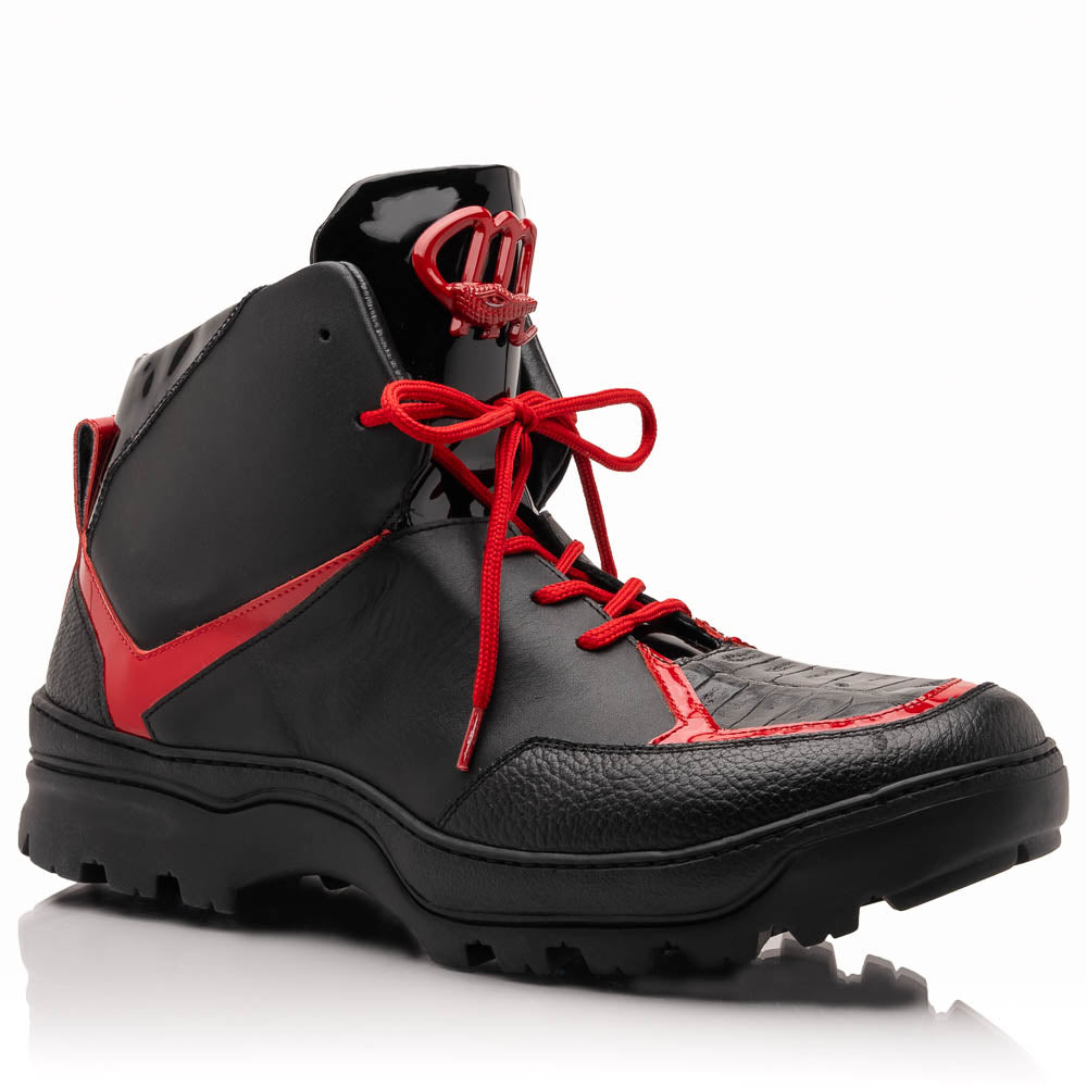 Mauri 8439 Baby Croc / Patent Leather / Nappa Boots Black & Red