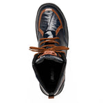 Mauri 8439 Baby Croc / Patent Leather / Nappa Boots Wonder Blue & Cognac (Special Order)