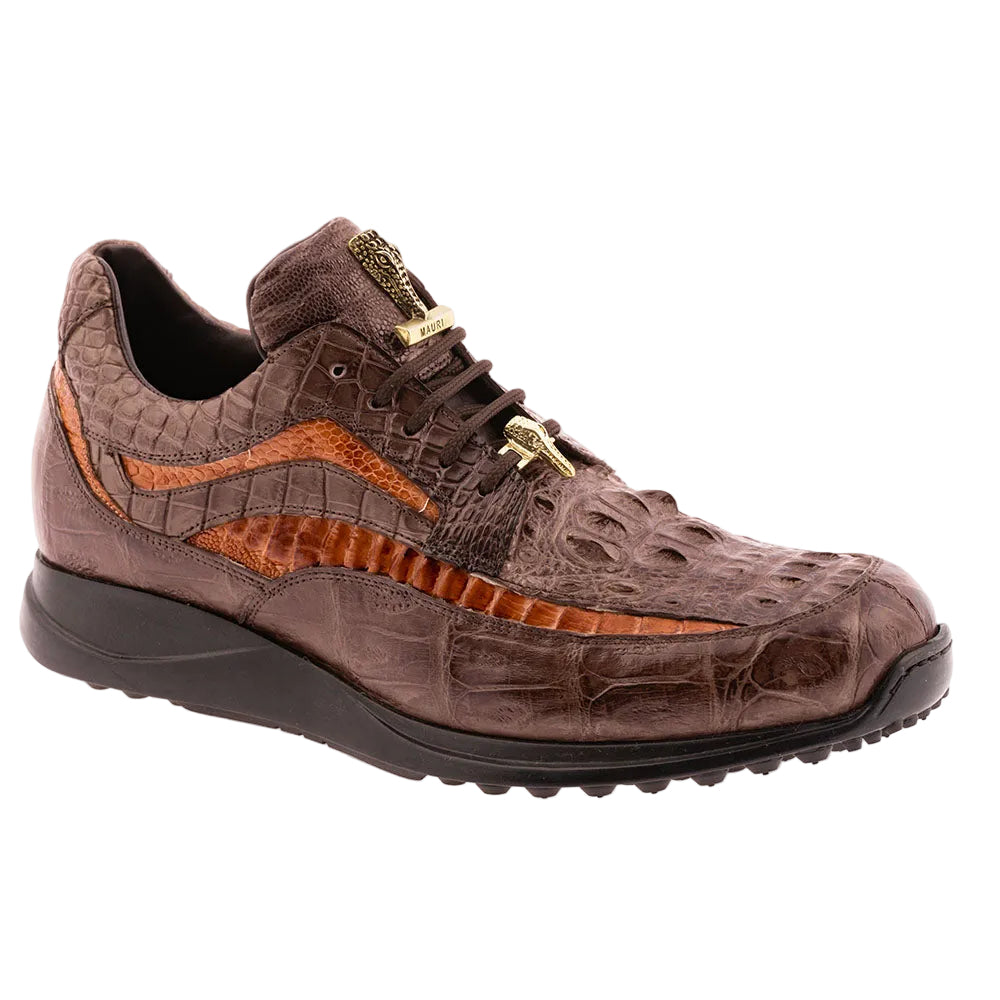 Mauri 8453 Hornback / Ostrich Leg/ Baby Croc Sneaker Sport Rust & Brandy