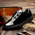 Mauri 8478/10 Baby Croc / Quilted Velvet / Patent Sneaker Black