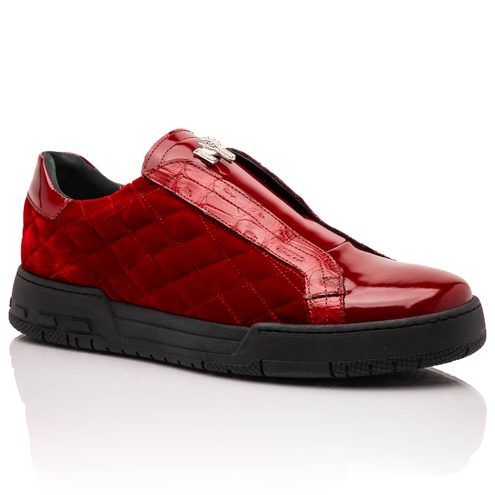 Mauri 8478/10 Baby Croc / Quilted Velvet / Patent Sneaker Red