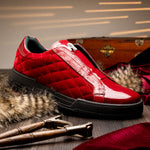 Mauri 8478/10 Baby Croc / Quilted Velvet / Patent Sneaker Red (Special Order)