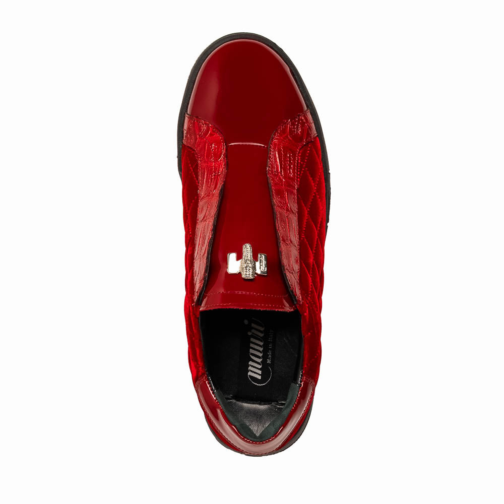 Mauri 8478/10 Baby Croc / Quilted Velvet / Patent Sneaker Red (Special Order)