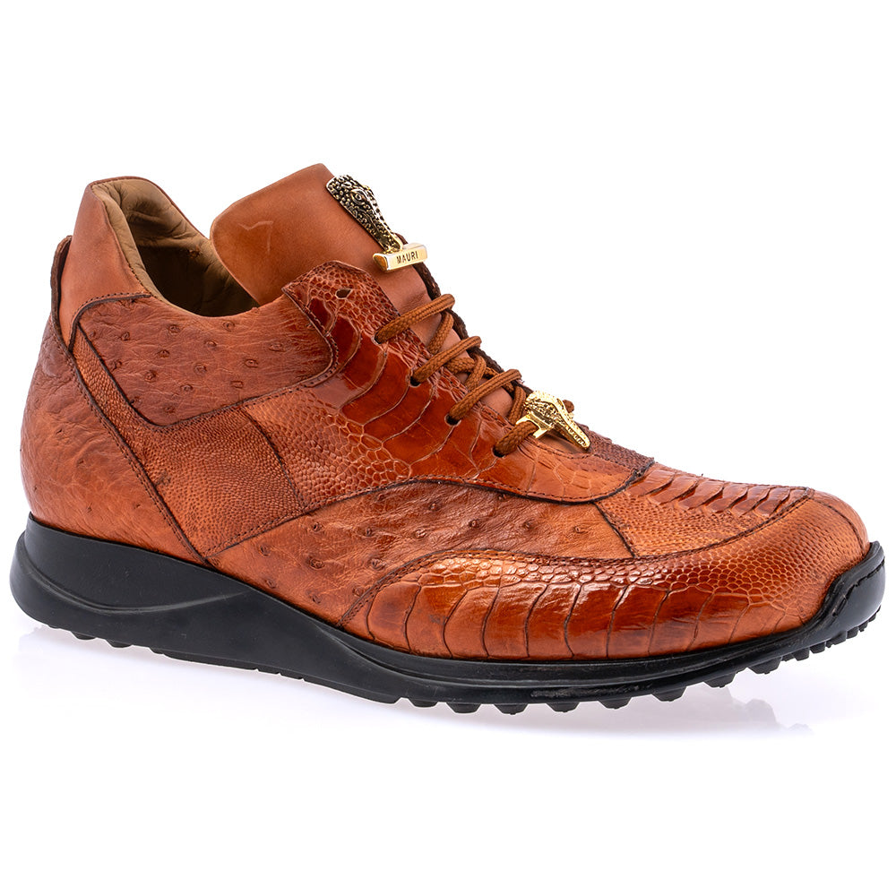Mauri 8498/3 Brett Ostrich / Ostrich Leg / Calfskin Sneakers Cognac