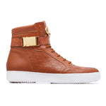 Mauri 8500 Crocodile / Patent / Nappa High Top Sneakers Cognac (Special Order)
