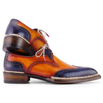 Paul Parkman Norwegian Welted Wingtip Dress Shoes Blue & Camel