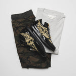 Mauri 8514 Patent / Baby Croc & Didier Fabric Sneakers Black / Gold (Special Order)