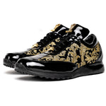 Mauri 8514 Patent / Baby Croc & Didier Fabric Sneakers Black / Gold (Special Order)