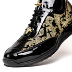 Mauri 8514 Patent / Baby Croc & Didier Fabric Sneakers Black / Gold (Special Order)