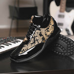 Mauri 8514 Patent / Baby Croc & Didier Fabric Sneakers Black / Gold (Special Order)
