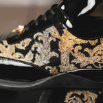 Mauri 8514 Patent / Baby Croc & Didier Fabric Sneakers Black / Gold (Special Order)