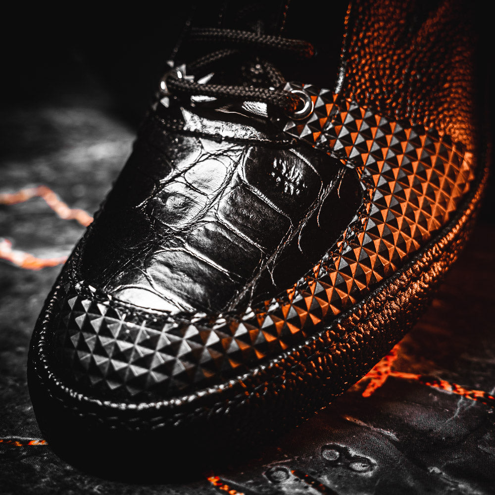 Mauri 8529 Pebble Grain & Crocodile Sneakers