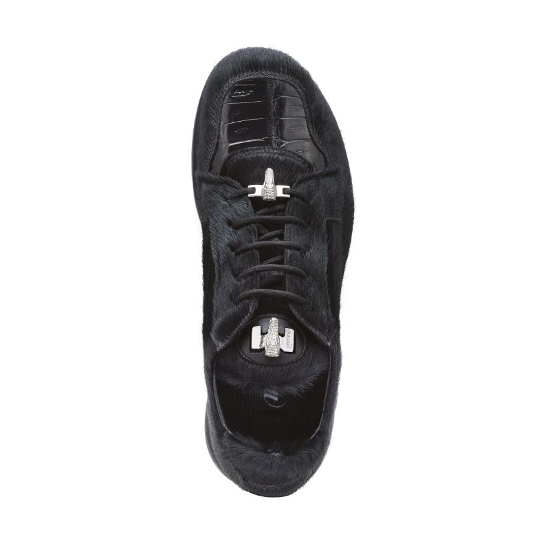Mauri 8594 Mustang Pony & Crocodile Sneakers Black (Special Order)