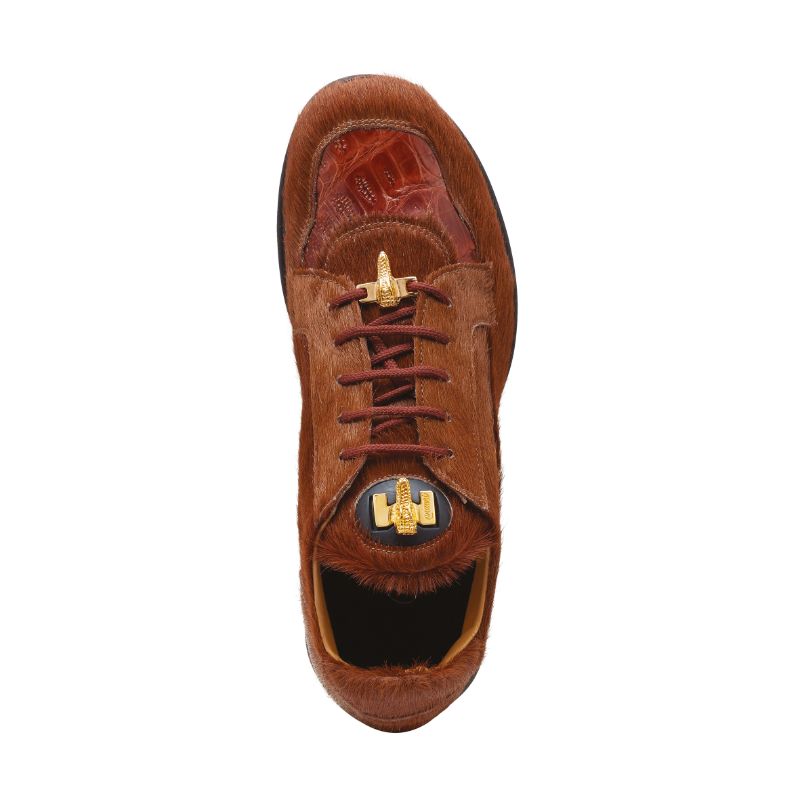 Mauri 8594 Mustang Pony & Crocodile Sneakers Brown (Special Order)