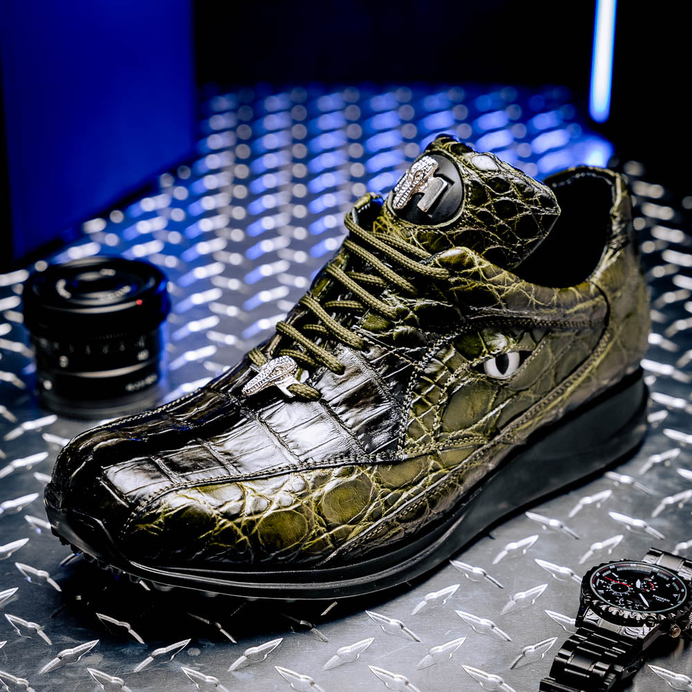 Mauri 8596/3 Hazard Hornback/ Alligator Sneakers Money Green/ Dirty Black