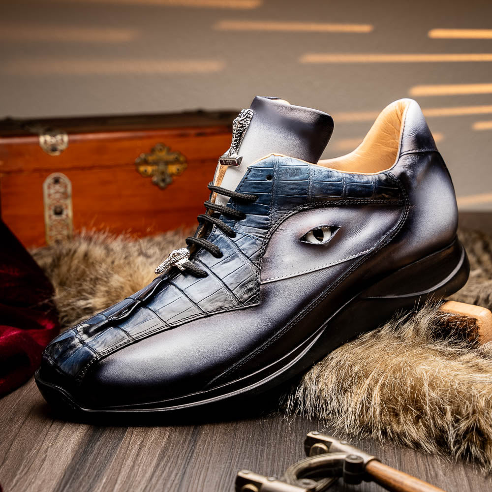 Mauri 8596/4 Hornback / Nappa Sneakers Acre Raindrops & Caribbean Blue Dirty Black (Special Order)