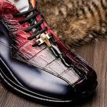 Mauri 8596/4 Hornback / Nappa Sneakers Acre Raindrops & Ruby Red Dirty Black (Special Order)