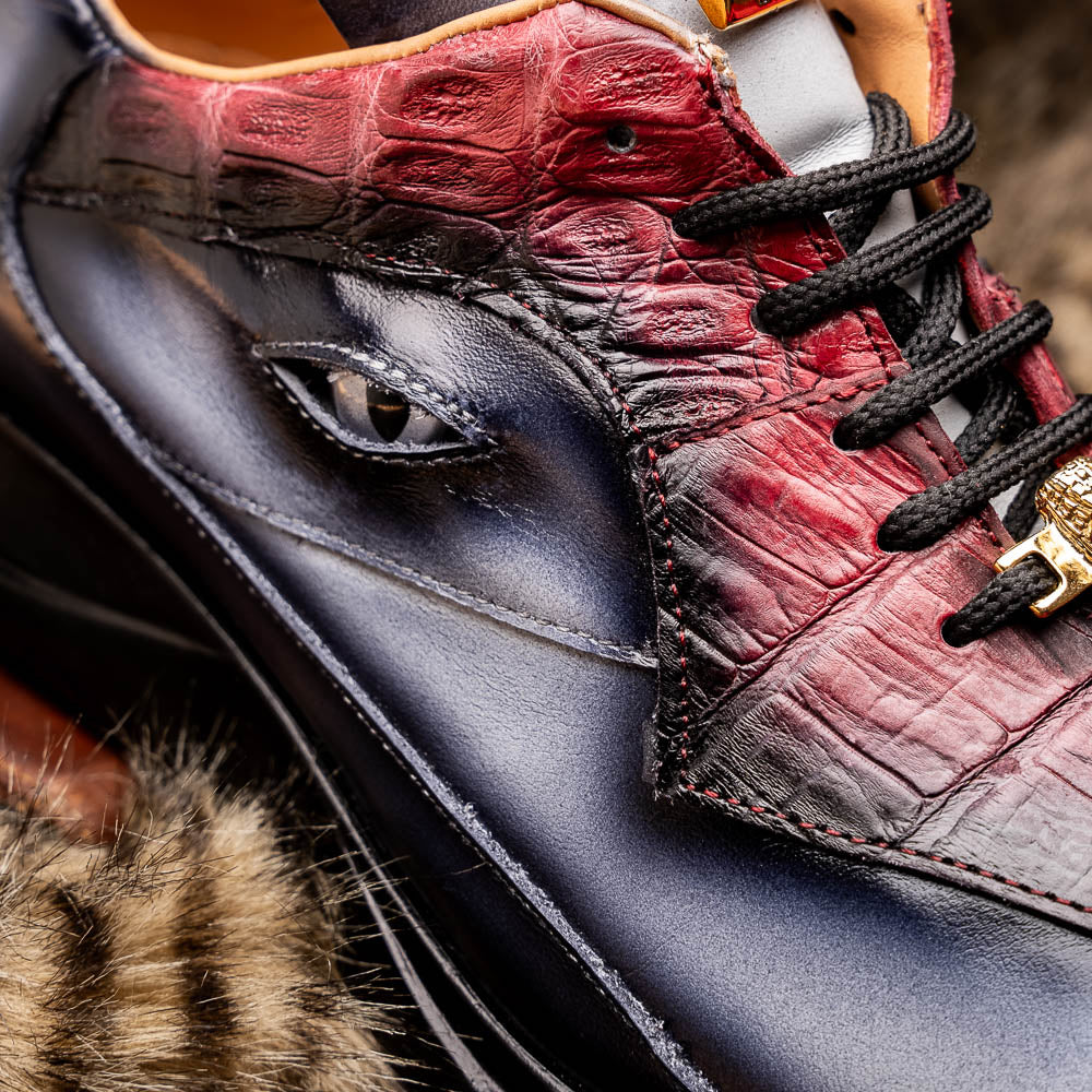 Mauri 8596/4 Hornback / Nappa Sneakers Acre Raindrops & Ruby Red Dirty Black (Special Order)