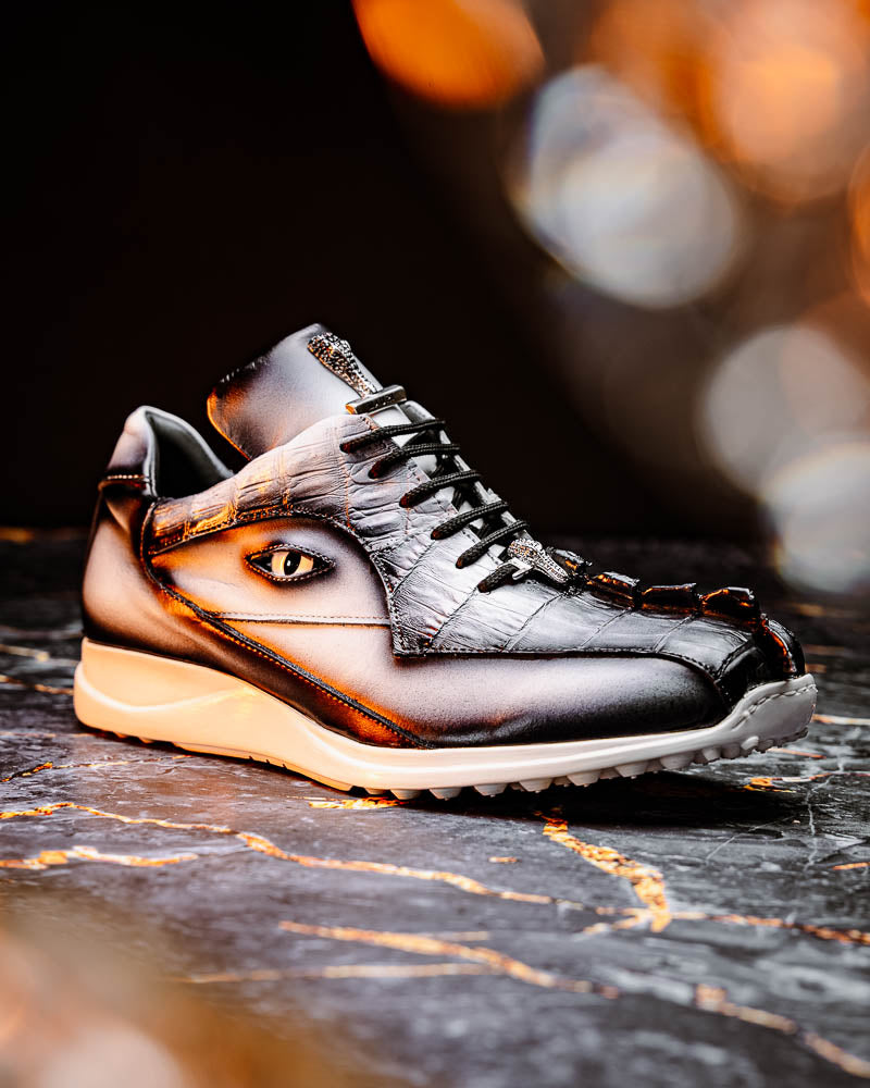 Mauri 8596/4 Hazard Hornback & Nappa Sneaker White / Dirty Black