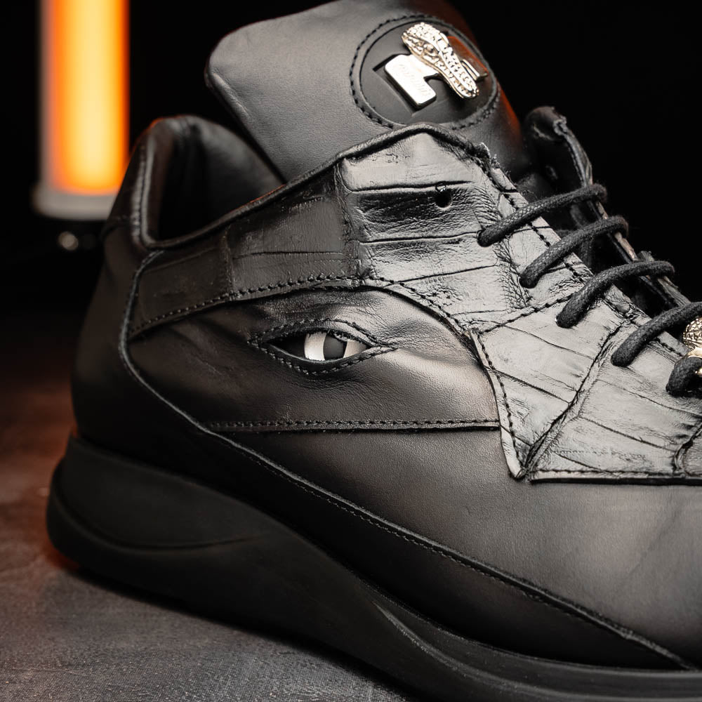 Mauri 8596/4 Hornback / Nappa Sneakers Black | MensDesignerShoe.com