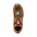 Mauri 8596 Apocalypse Crocodile & Ostrich Sneakers Olive / Mustard